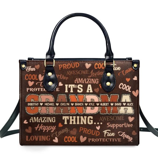It Is A Grandma Thing - Personalized Leather Handbag Sblhblm2509T