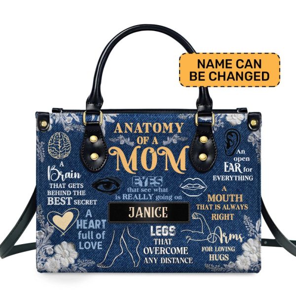 Anatomy Of A Mom - Personalized Leather Handbag Mb63B