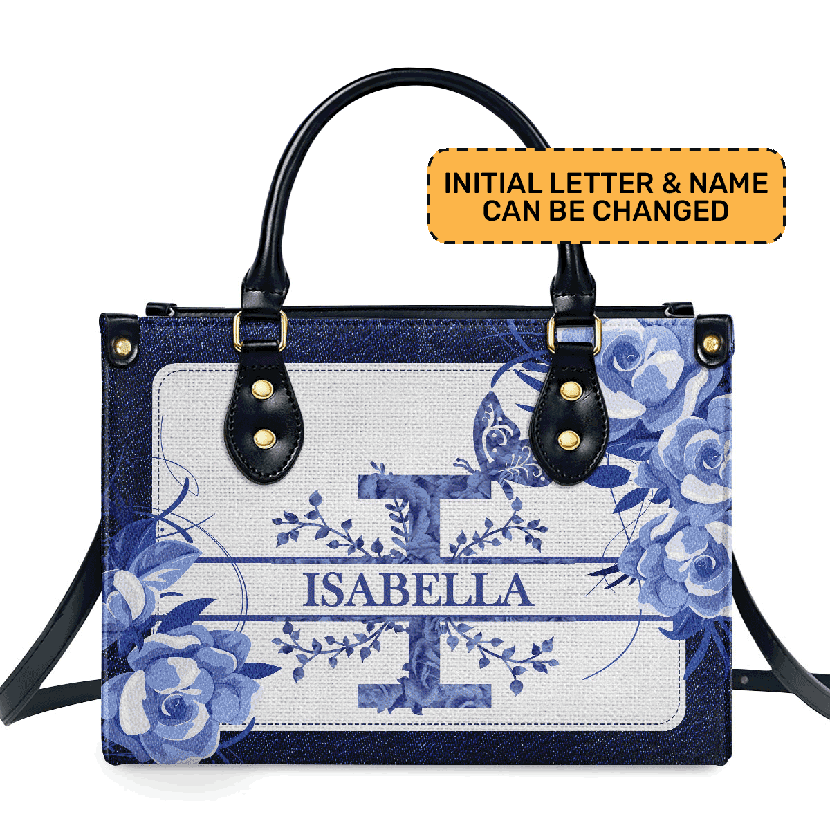 Initial Letter - Personalized Leather Handbag Sb97