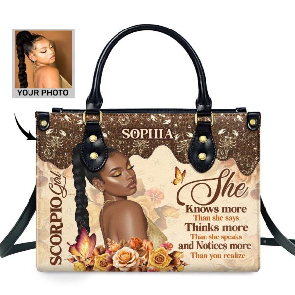 She Knows - Personalized Leather Handbag