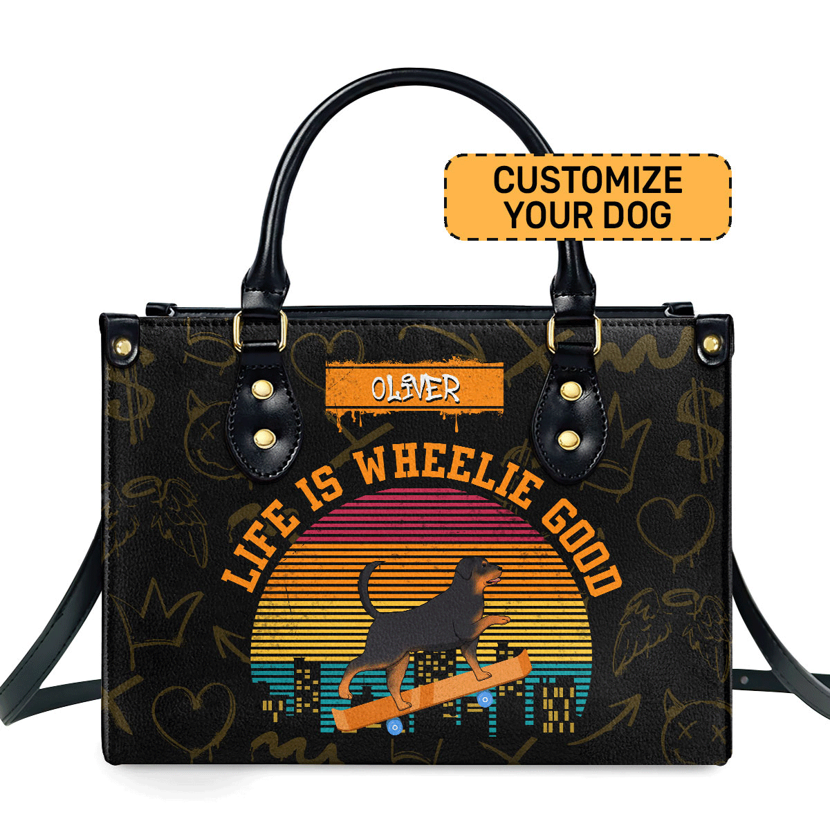 This Is How I Roll - Personalized Leather Hand Bag Sblhbha30