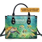Nana'S Sweethearts - Turtles Personalized Leather Handbag Stb109