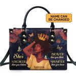 She'S Stronger Than You Believe - Personalized Leather Handbag Sblhblm1143M