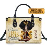 Because He Lives, I Can Face Tomorrow - Personalized Leather Handbag Mb55