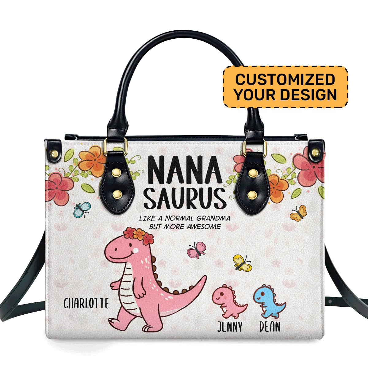 Nanasaurus - Personalized Leather Handbag Sb5759