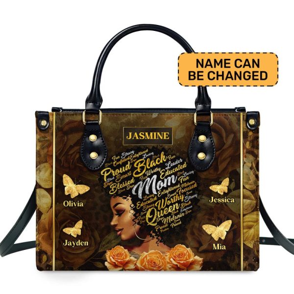 Mom Butterfly - Personalized Leather Handbag Sblhbltn1333M