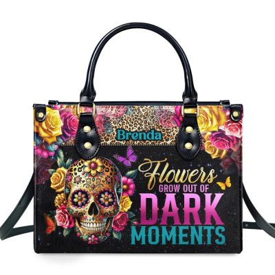 Flowers Grow Out Of Dark Moments - Personalized Leather Handbag Sblhblm2710D