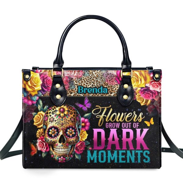 Flowers Grow Out Of Dark Moments - Personalized Leather Handbag Sblhblm2710D