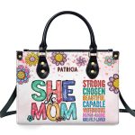 She Is Mom - Personalized Leather Handbag