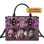 I Am A Child Of God - Personalized Leather Handbag Sblhbt83
