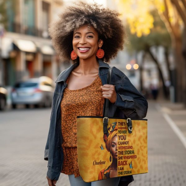 I Am The Storm - Personalized Leather Totebag