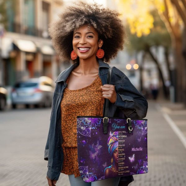 God Says You Are - Personalized Leather Totebag