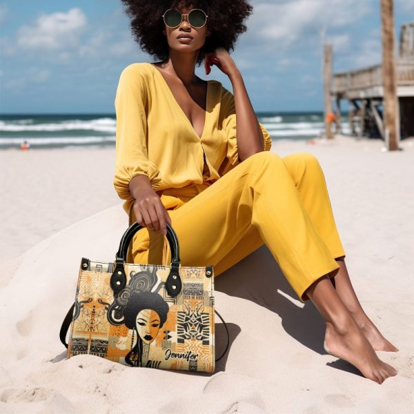 Black Origin Art - Personalized Leather Handbag Stb50