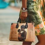 Black Mom Just Like A Normal Mom But Much Cooler -  Personalized Leather Handbag Stb125