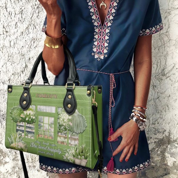 And She Lived Happily Ever After - Personalized Leather Handbag Sblhbt78