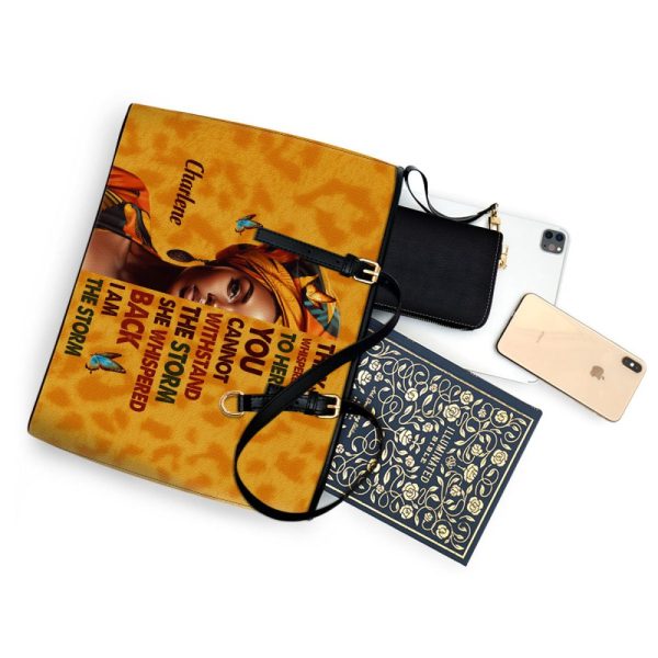 I Am The Storm - Personalized Leather Totebag