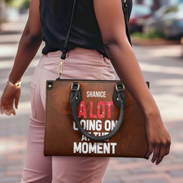 A Lot Going On At The Moment - Personalized Leather Handbag Stb194B