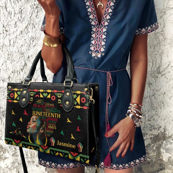 Juneteenth - Personalized Leather Handbag Sblhbt51