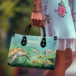 Nana'S Sweethearts - Turtles Personalized Leather Handbag Stb109