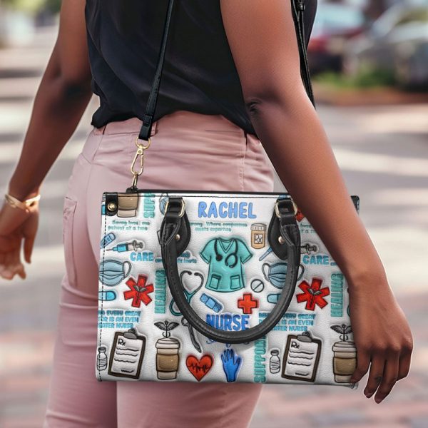 Nurse Life - Personalized Leather Handbag Sbn10