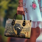 She Who Kneels Before God Can Stand Before Anyone - Personalized Leather Handbag Stb10