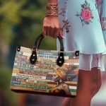 Today Is A Good Day - Personalized Purple Leather Handbag Stb175