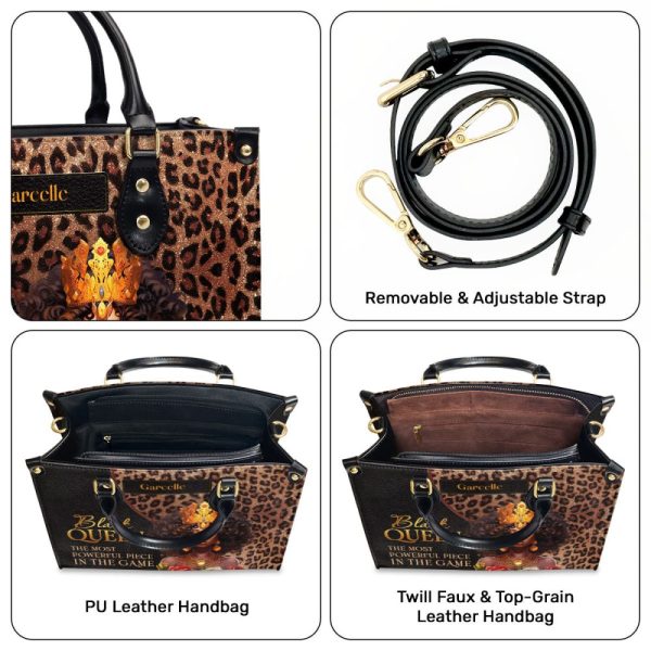 Black Queen Is Powerful - Personalized Leather Handbag Mb24