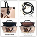 She Was The Warrior - Personalized Leather Hand Bag Stb102