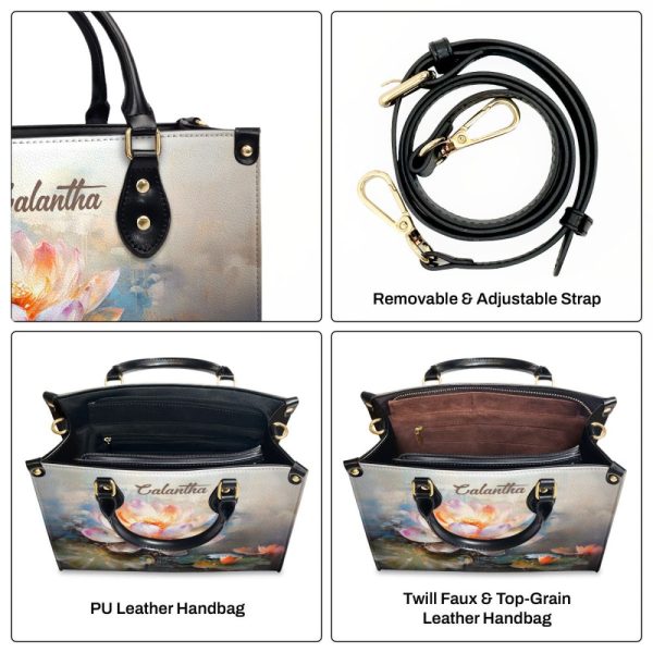 Blooming Lotus - Personalized Leather Handbag Stb138