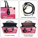 Power Of A Girl With Locs - Personalized Leather Hand Bag Stb86