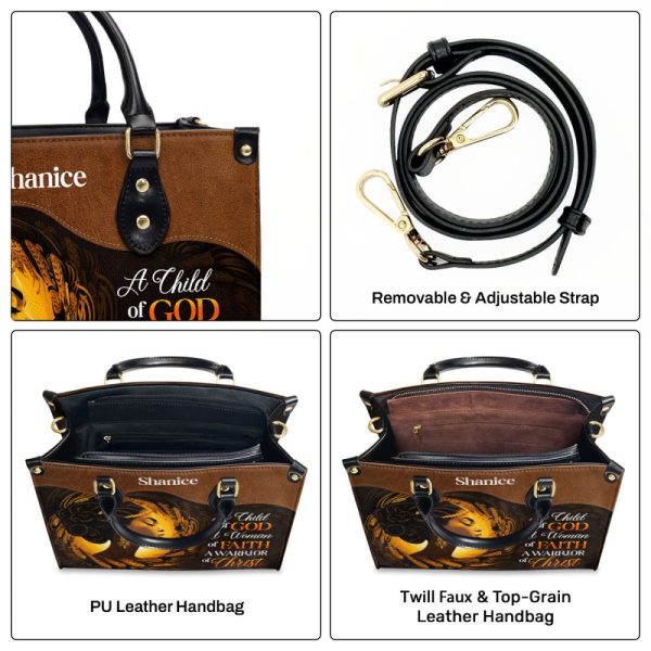 A Child Of God - Personalized Leather Handbag Stb27