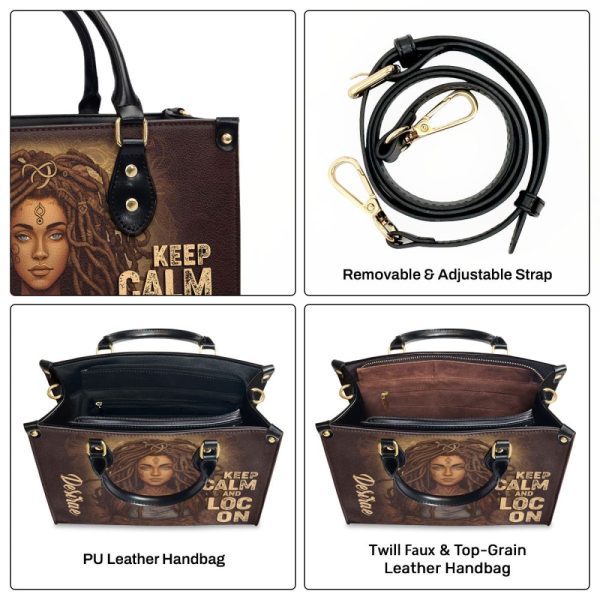 Keep Calm And Loc On - Personalized Leather Handbag Stb34