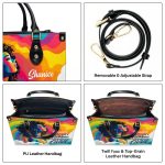 You Are A Rainbow - Personalized Leather Hand Bag Stb48