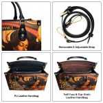 Live Without Regrets - Personalized Purple Leather Handbag Stb62