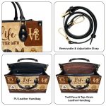 Life Is Better With Dogs - Personalized Leather Handbag Stb153