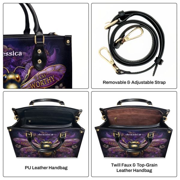 I Am Enough - Bee Personalized Leather Handbag Mb54