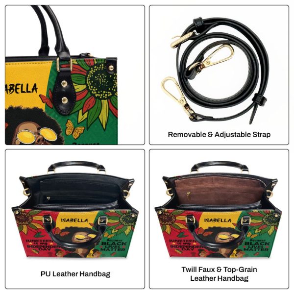 Juneteenth Is My Independence Day - Personalized Leather Handbag Sblhbt54