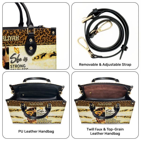 She Is Mom - Personalized Leather Handbag Sbhn01