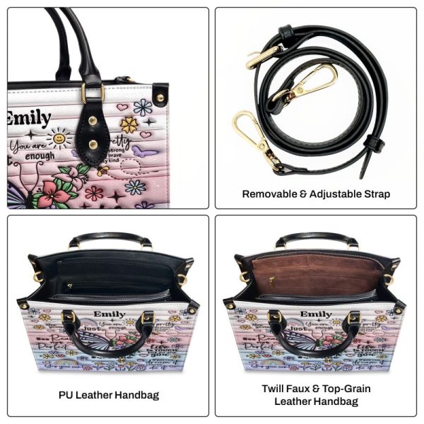 You Are Enough - Personalized Leather Handbag Sblhbt50