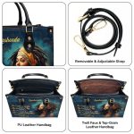 The Light Of God Surrounds Me - Personalized Purple Leather Handbag Stb173