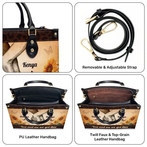 You And Me We Got This - Personalized Leather Handbag Stb187