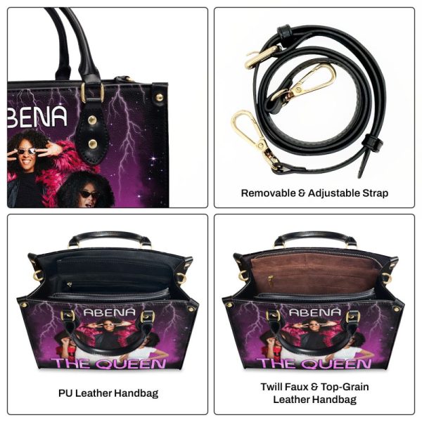 The Queen Vintage Style - Personalized Leather Handbag Sblhbnum883M