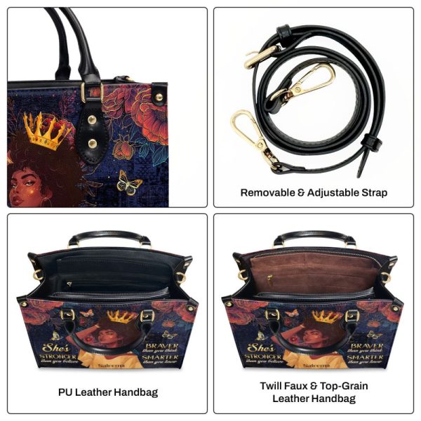 She'S Stronger Than You Believe - Personalized Leather Handbag Sblhblm1143M