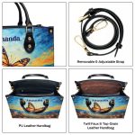 Butterfly In The Starry Night Style - Personalized Leather Handbag Msm07