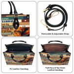 Today Is A Good Day - Personalized Purple Leather Handbag Stb175