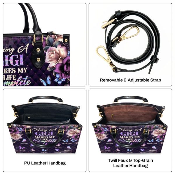 Being A Gigi Makes My Life Complete - Personalized Leather Handbag Sblhblm2279D