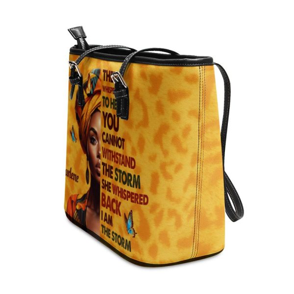 I Am The Storm - Personalized Leather Totebag