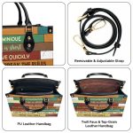 Life Is Short - Personalized Purple Leather Handbag Stb171