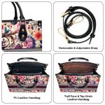 Classy Flower - Personalized Leather Handbag Stb124