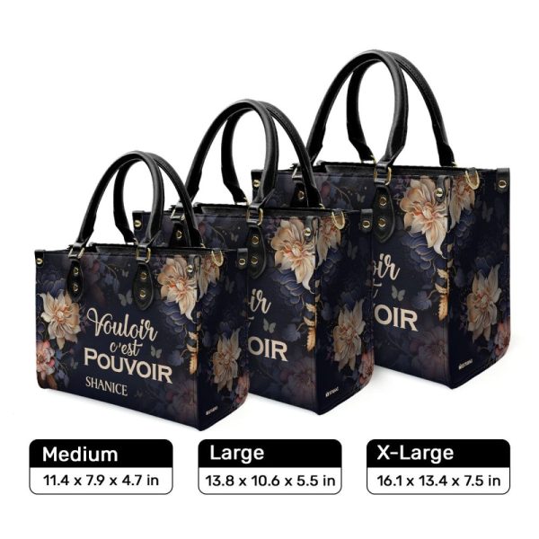 Vouloir, C’Est Pouvoir - Personalized Leather Handbag Sb604